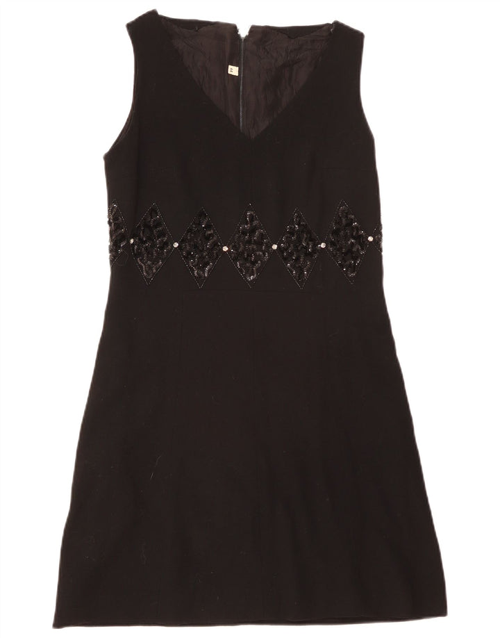 Vestido feminino vintage sem mangas IT 44 médio preto