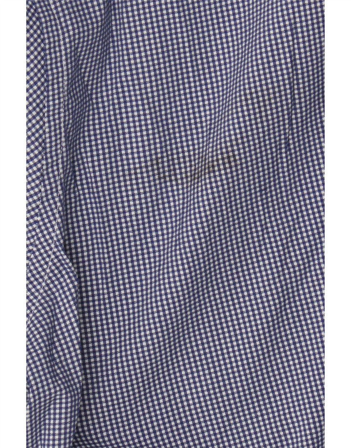 Camisa masculina Chaps Regular Fit tamanho 18 2XL algodão guingão azul