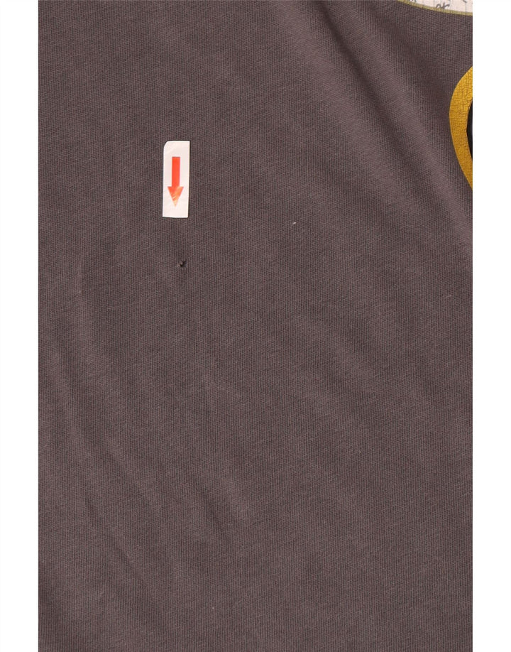 Reebok Mens Graphic Top manga comprida médio algodão cinza