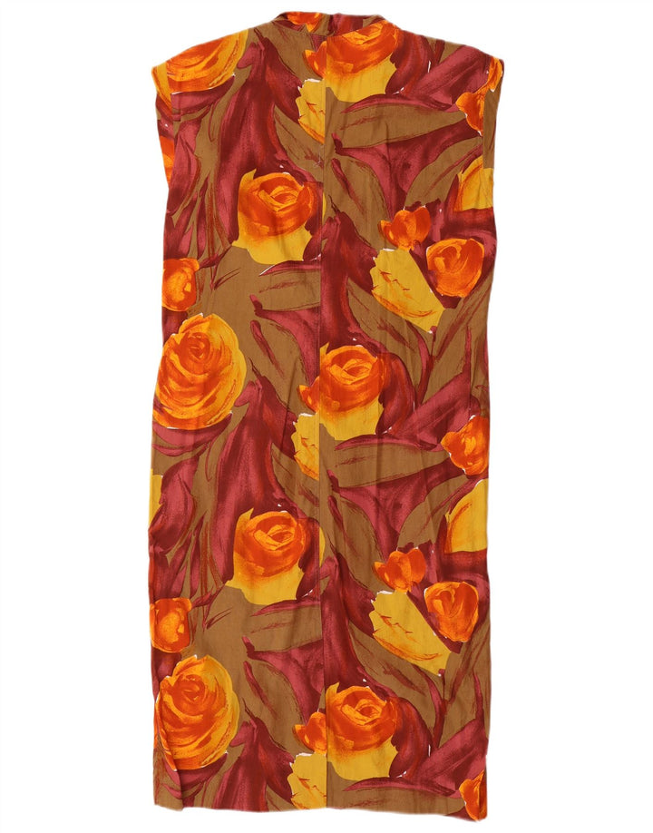 Vestido feminino vintage sem mangas IT 44 médio floral multicolorido