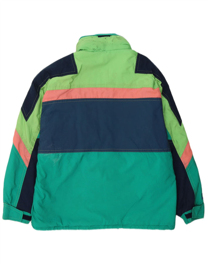 Jaqueta de esqui masculina com capuz Colmar IT 52 grande bloco colorido verde