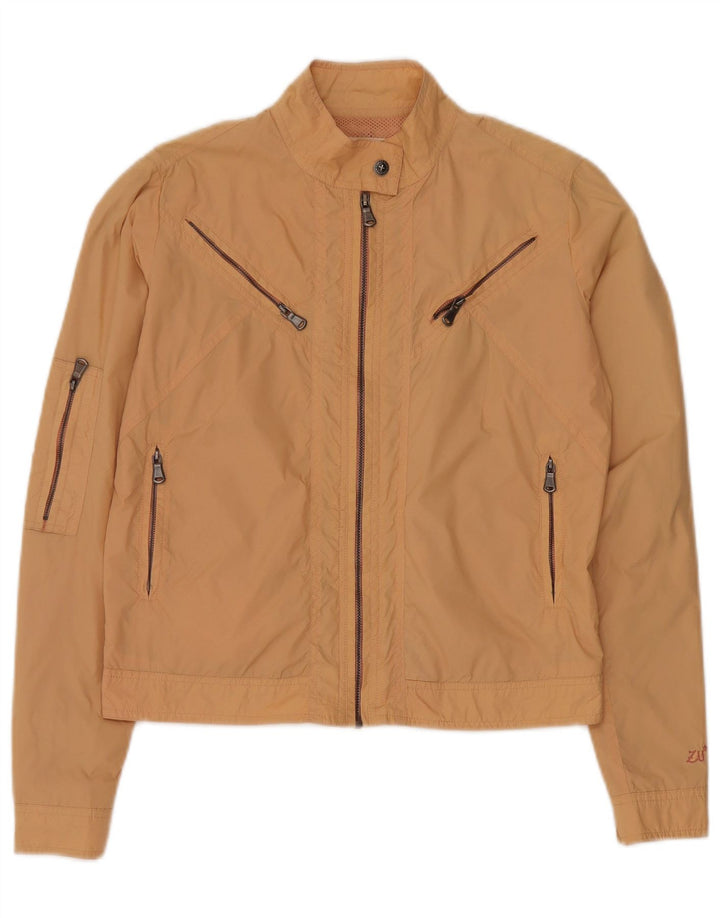 Zu Elements Jaqueta bomber feminina UK 10 pequena poliamida bege