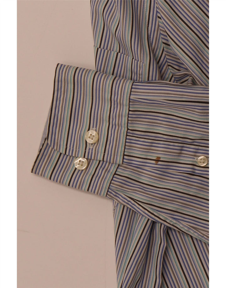 Camisa masculina GANT pequena listrada multicolorida de algodão