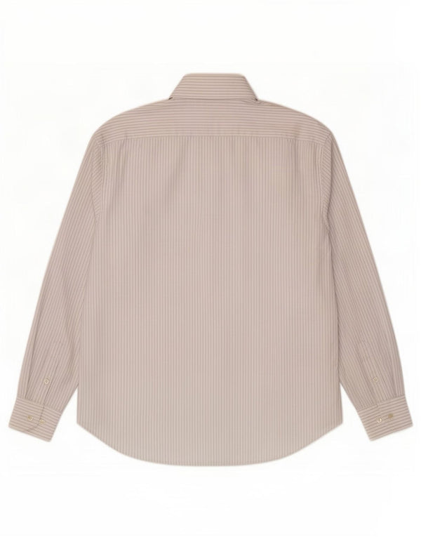 Camisa masculina Massimo Dutti tamanho 44 17 1/2 XL listra branca