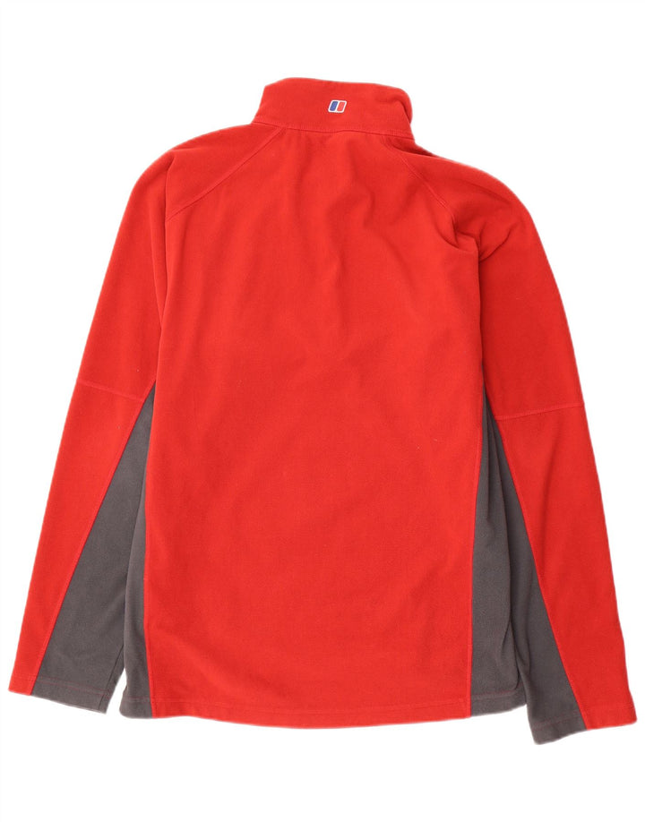 Berghaus Suéter masculino de lã com zíper e gola grande em poliéster vermelho colorblock