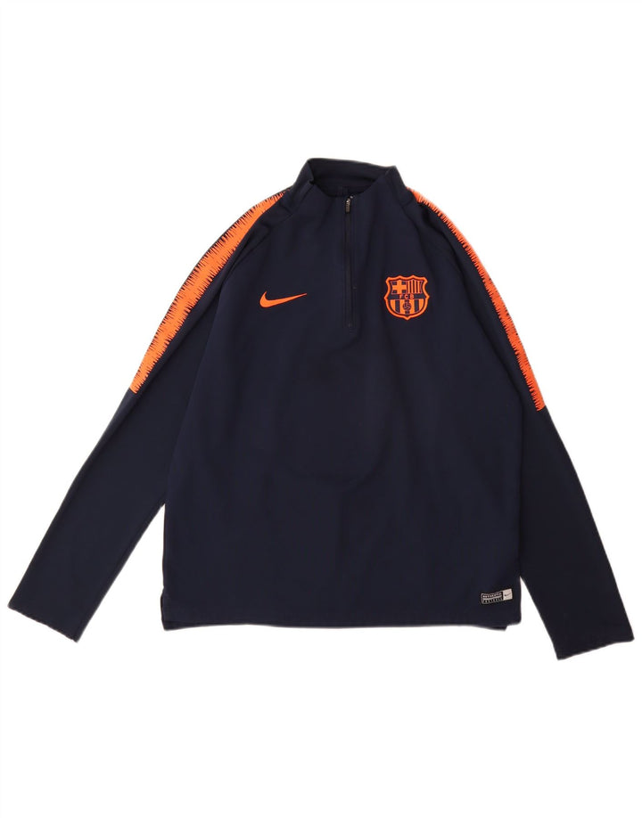 NIKE Boys Graphic Pullover Treino Top 13-14 Anos Azul Marinho Colourblock