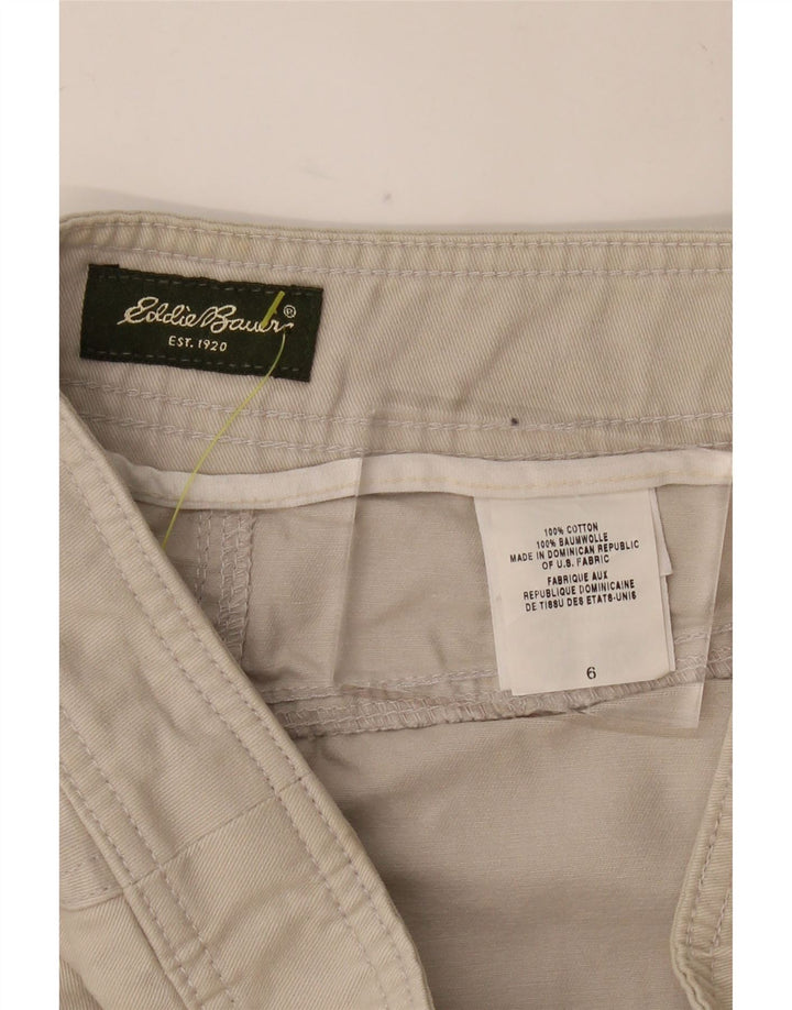 EDDIE BAUER Saia reta feminina EUA 6 médio W28 algodão bege
