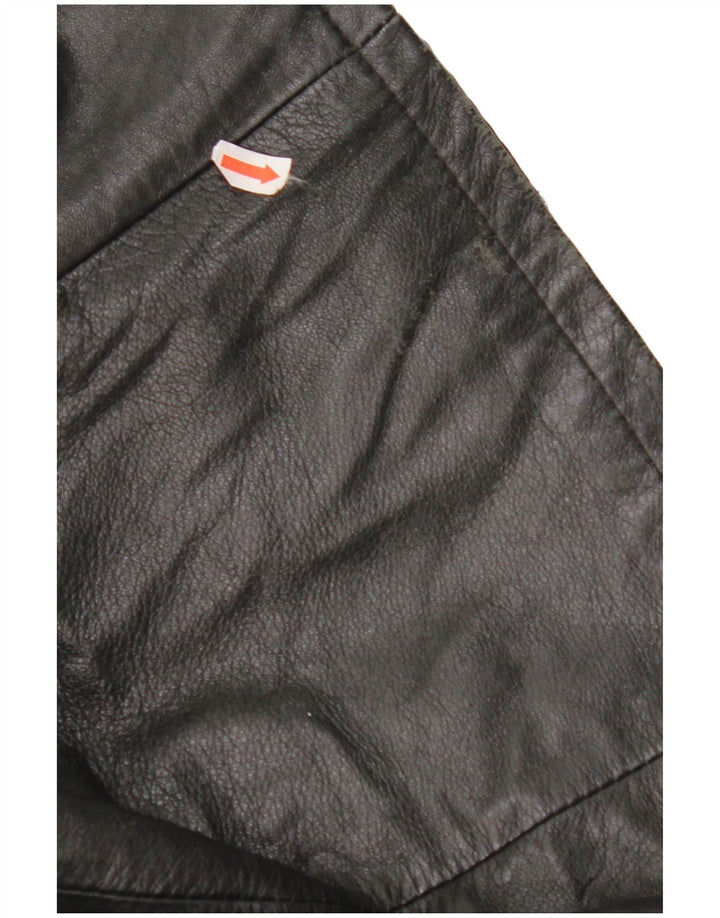 Casaco de couro feminino VINTAGE IT 48 XL preto