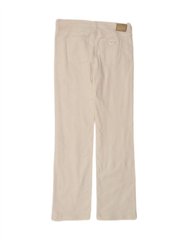 Calça feminina reta casual Armani W31 L32 algodão branco