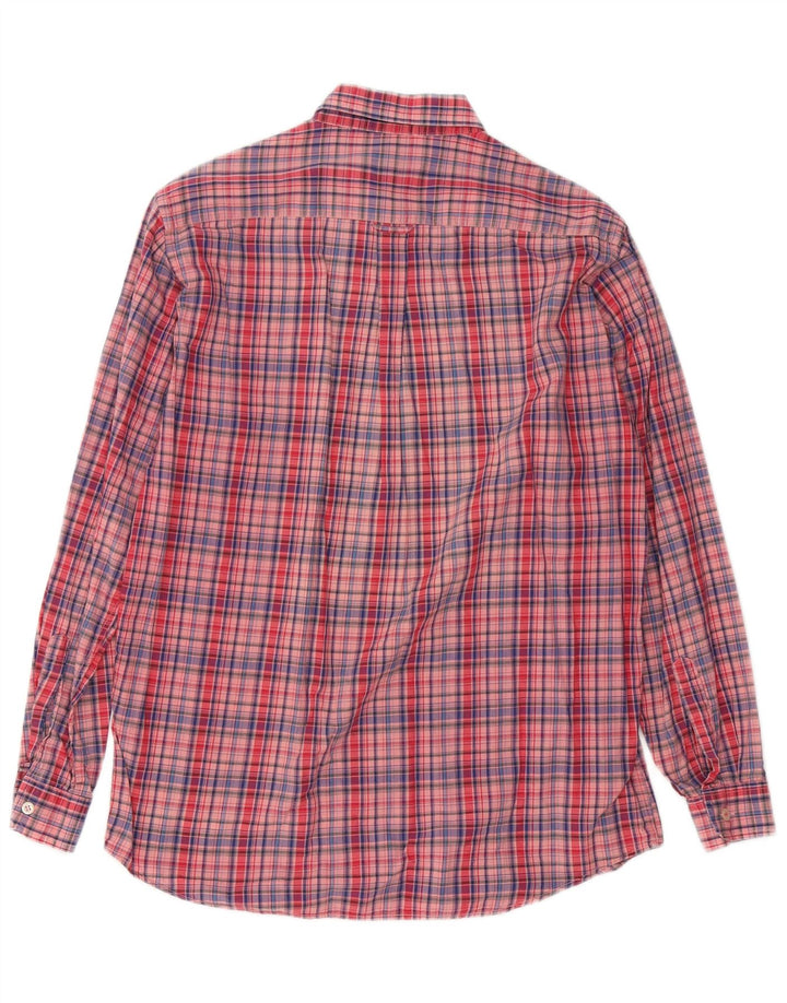 Camisa masculina Valentino 15-16 anos XL algodão xadrez rosa