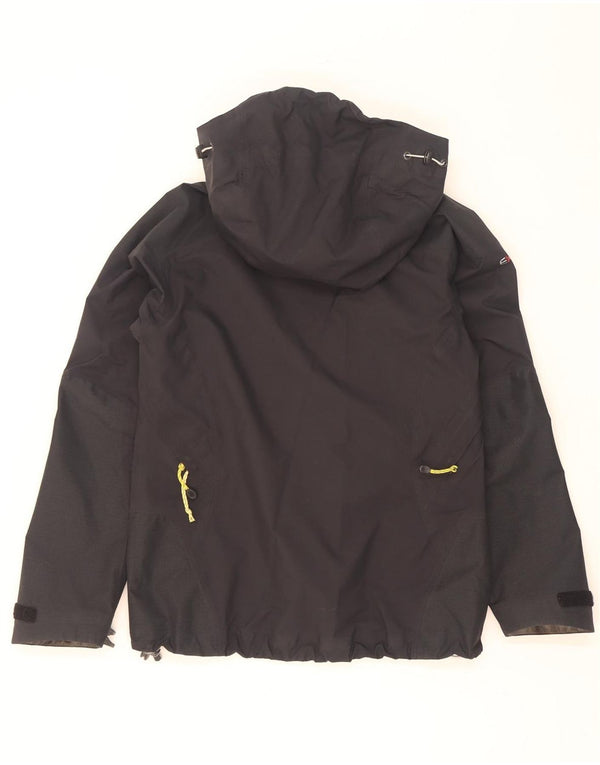 Jaqueta corta-vento feminina Berghaus Gore-Tex com capuz Reino Unido 10 pequena preta de nylon