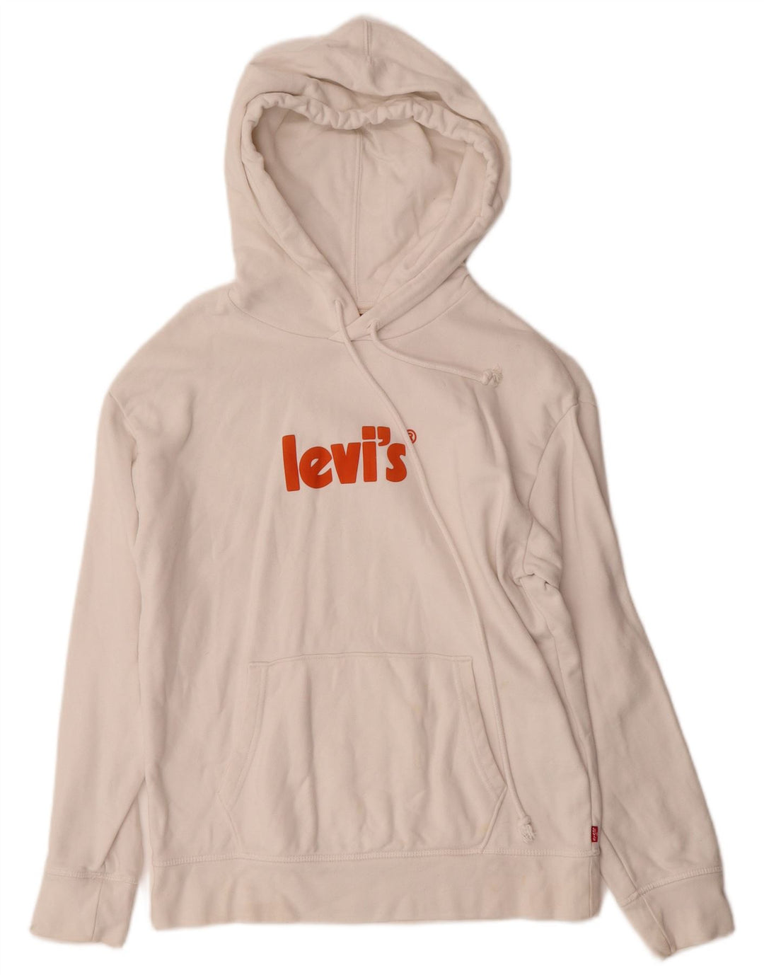 Suéter feminino com capuz gráfico LEVI'S UK 6 XS algodão branco
