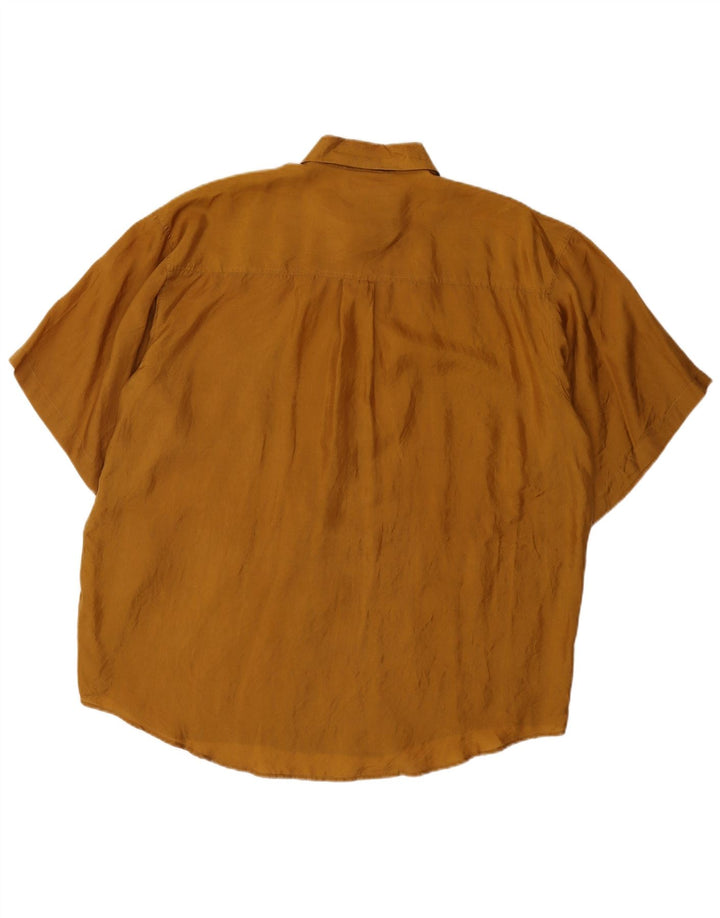 Camisa masculina de manga curta Lucky Star XL marrom seda