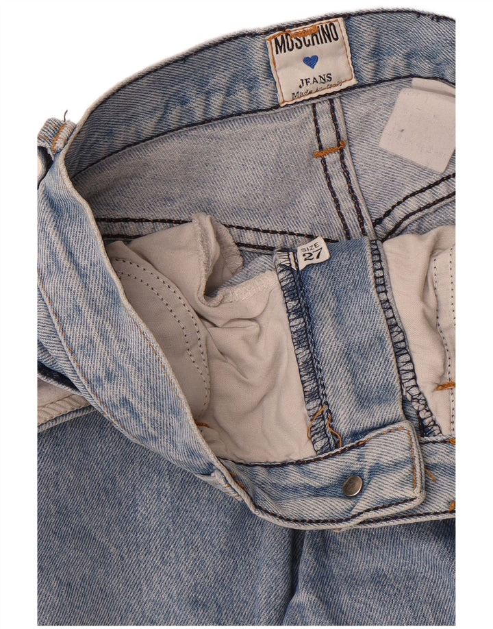 Jeans cônicos femininos MOSCHINO W27 L28 azul