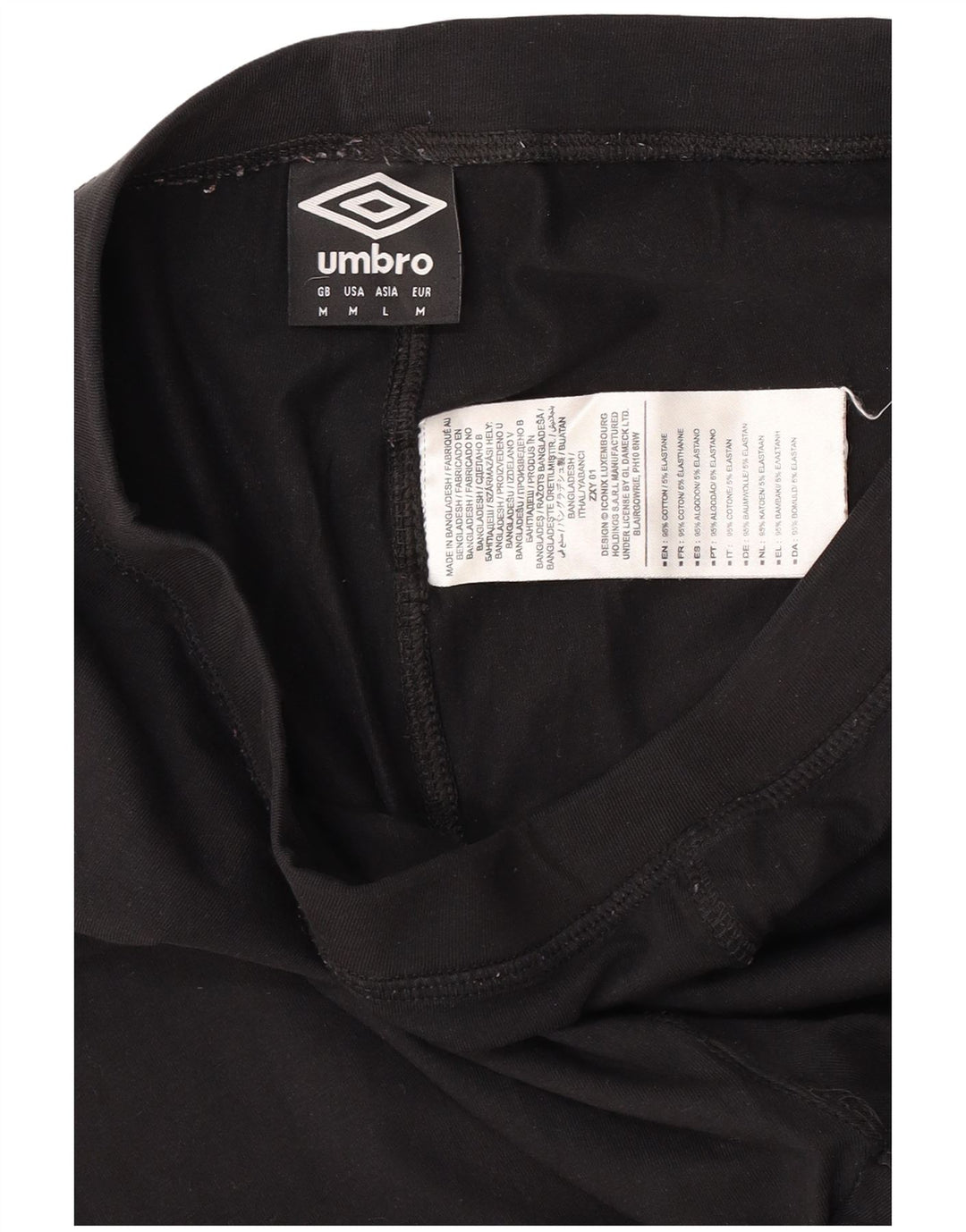 Leggings femininas UMBRO Crop Graphic UK 12 algodão preto médio