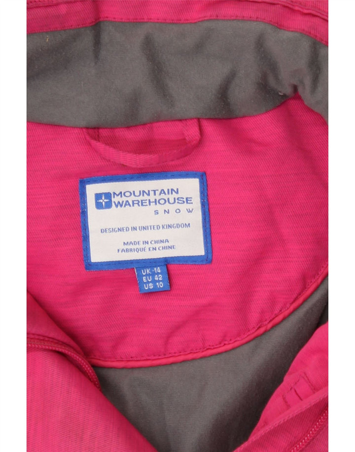 Jaqueta corta-vento feminina com capuz Mountain Warehouse Reino Unido 14 grande rosa
