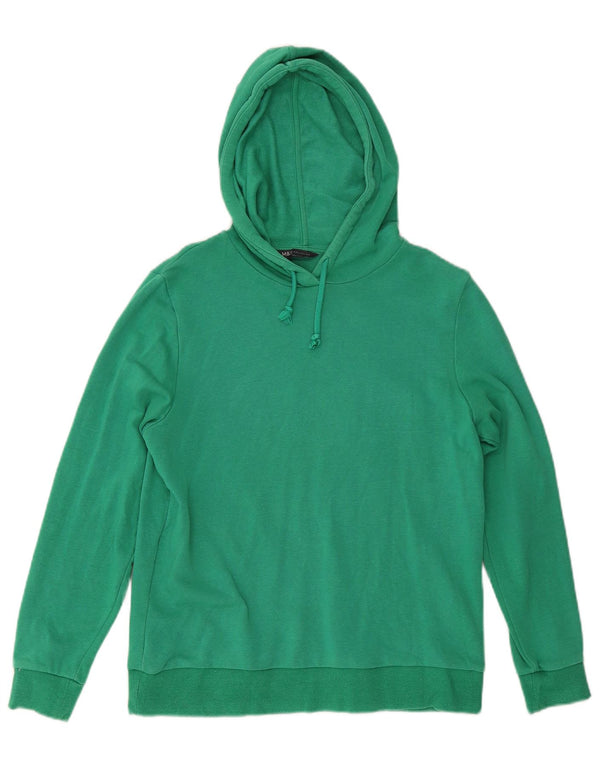 Suéter feminino com capuz Marks & Spencer Regular Fit Reino Unido 12 algodão verde médio
