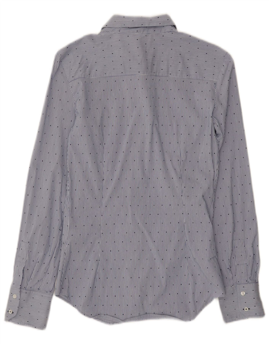 Camisa feminina Zara UK 8 algodão listrado azul pequeno