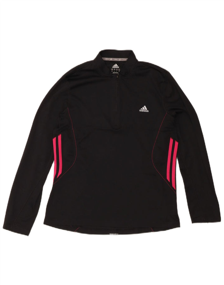 ADIDAS Womens Climalite Pullover Tracksuit Top UK 16/18 Grande Preto