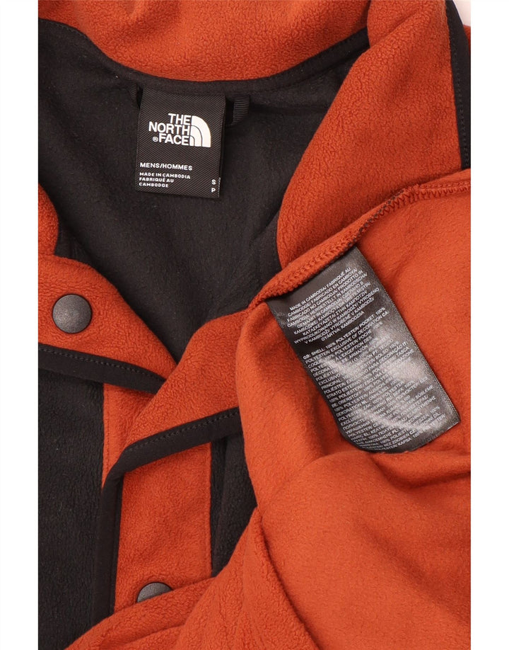 Suéter masculino de lã com gola redonda The North Face pequeno bloco colorido laranja
