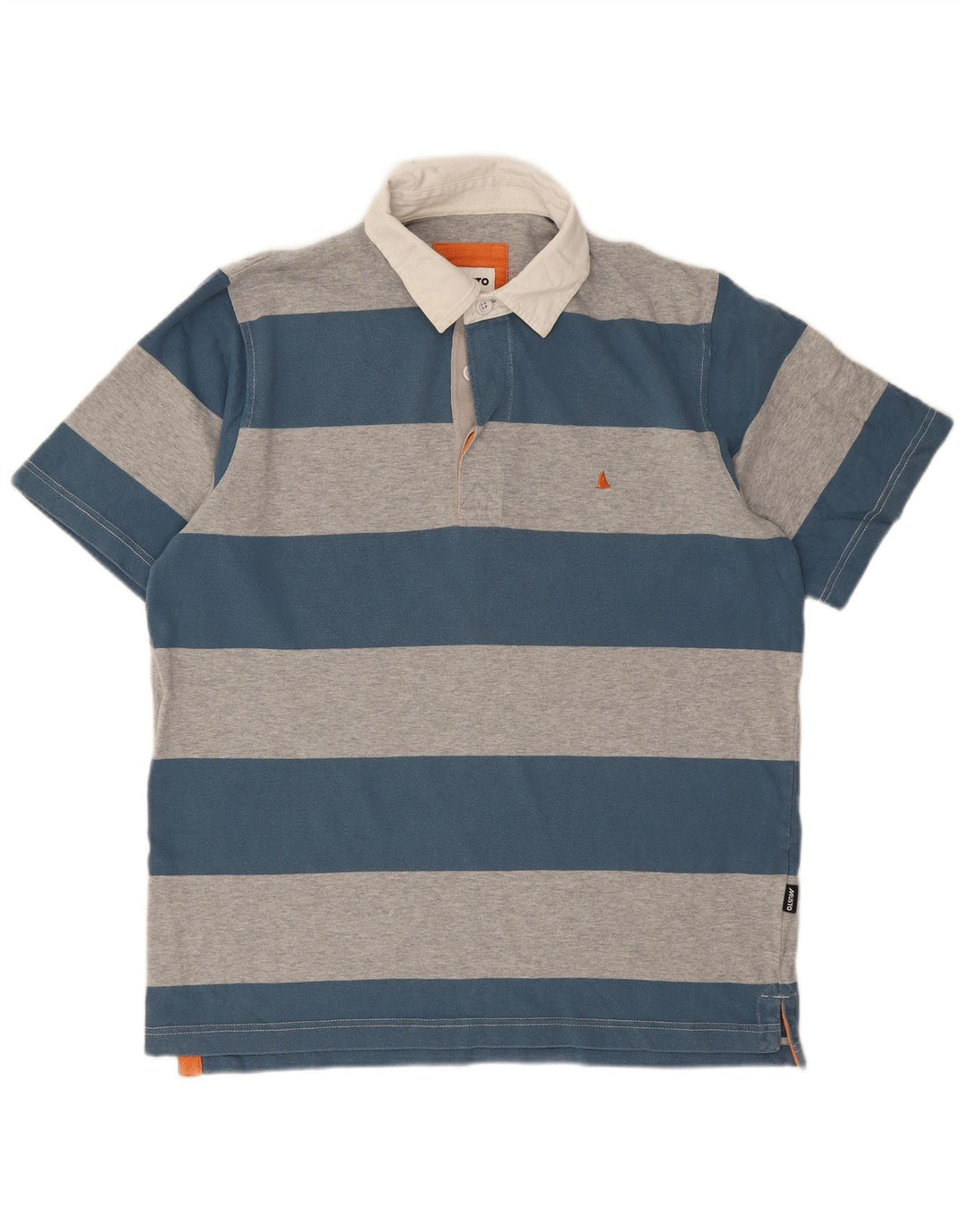 Camisa polo masculina de rugby Musto algodão listrado azul médio