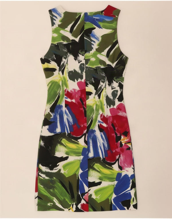 Vestido feminino Desigual sem mangas com bainha UK 8 pequeno floral multicolorido