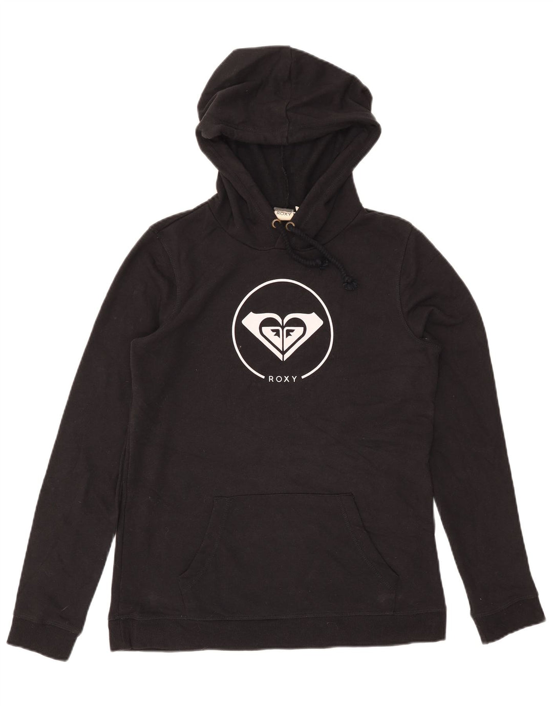 Roxy feminino gráfico moletom com capuz Reino Unido 14 médio algodão preto