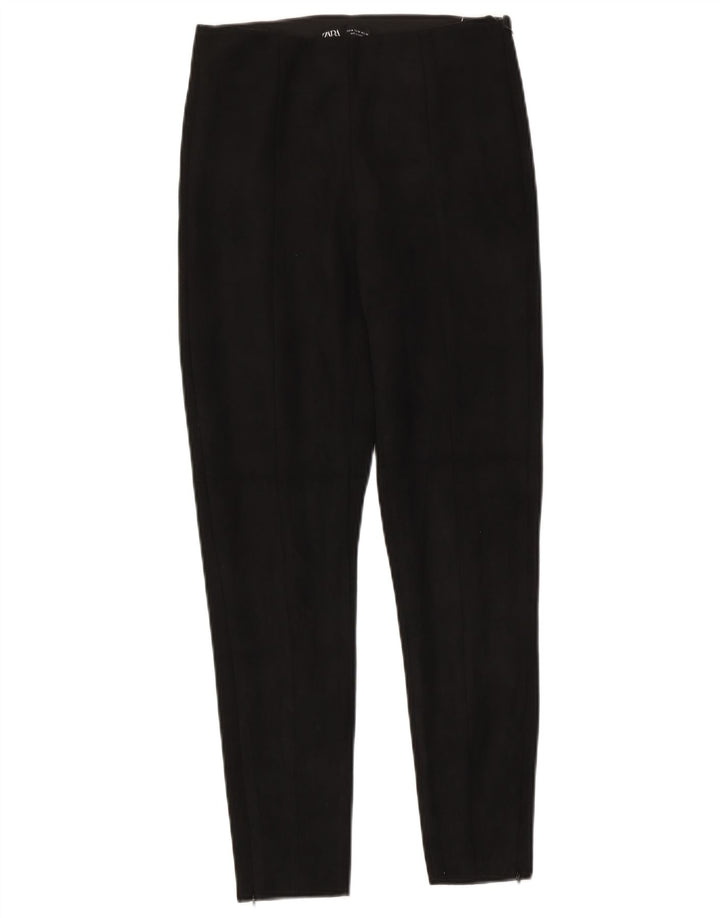Calça feminina casual slim Zara médio W28 L27 poliéster preto