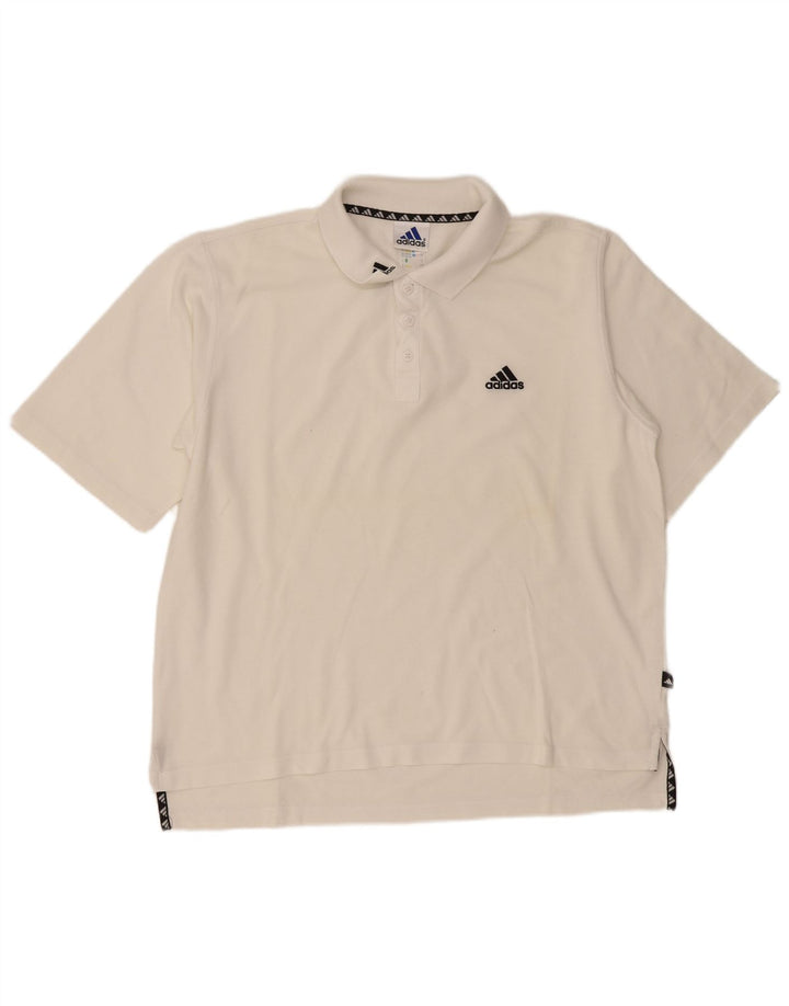 Camisa polo masculina Adidas grande algodão branco