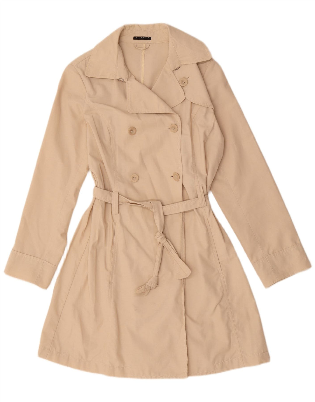 Trench Coat feminino Sisley IT 46 grande algodão bege