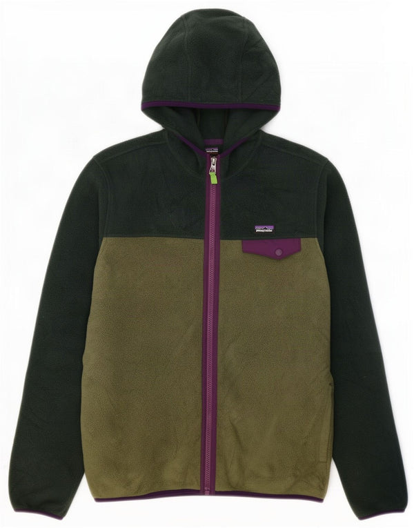 Casaco de lã com capuz Patagonia Boys 12-13 Anos 2XL Verde Colorblock