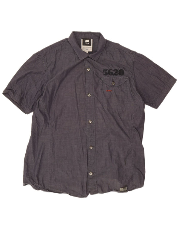 Camisa masculina de manga curta G-Star XL azul marinho