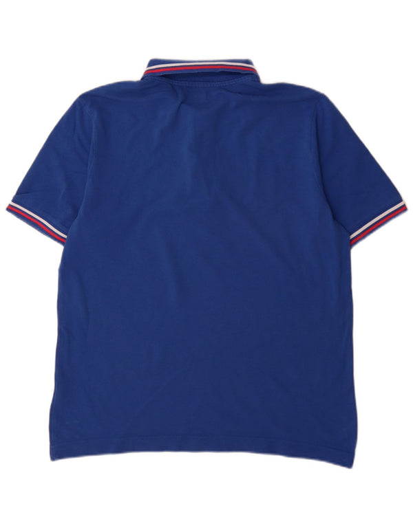 Camisa polo masculina Kappa de algodão listrado azul médio