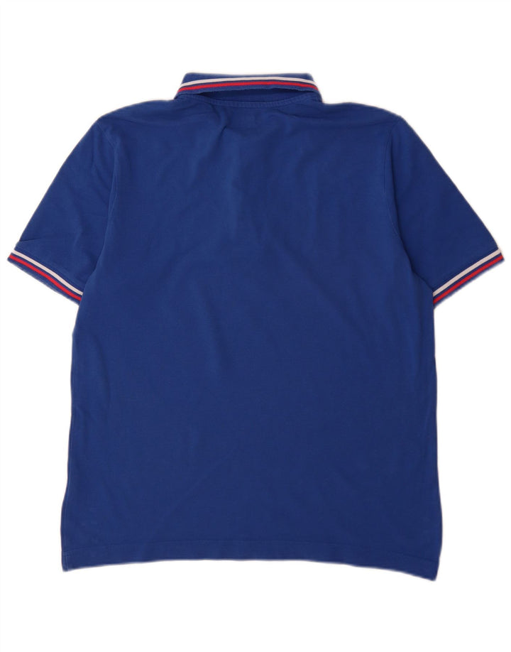 Camisa polo masculina Kappa de algodão listrado azul médio