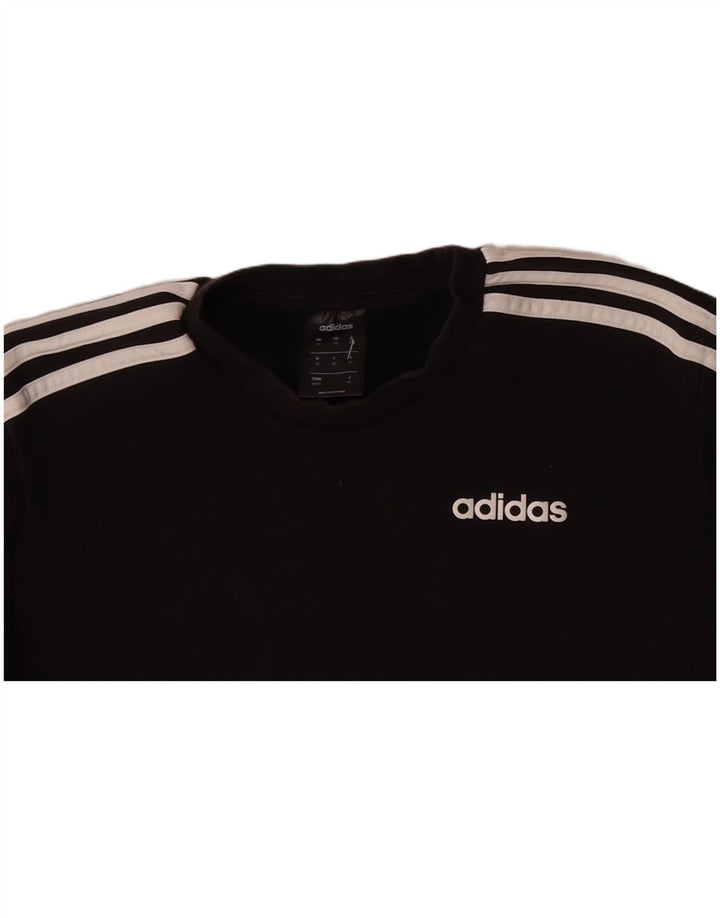 ADIDAS Mens Sweatshirt Jumper XS Algodão Preto