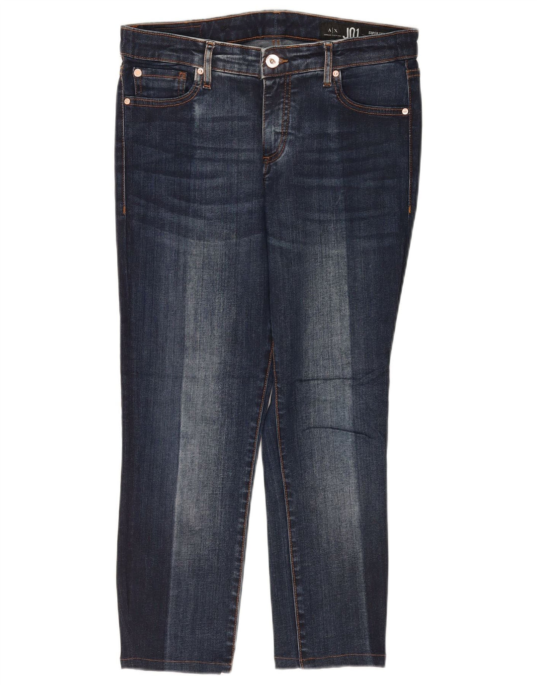 ARMANI EXCHANGE Jeans feminino J01 crop super skinny W29 L23 azul marinho