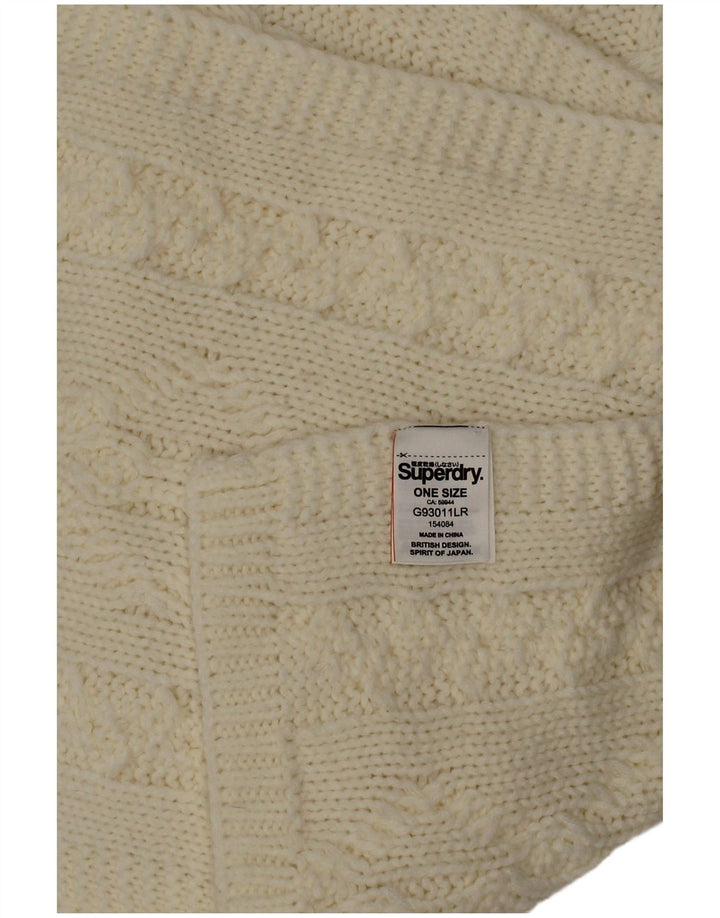 Lenço retangular de malha feminino Superdry, tamanho único, acrílico branco