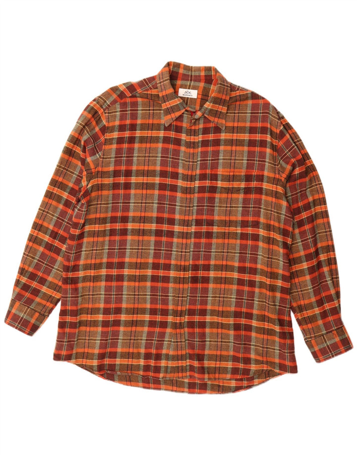 Camisa masculina de flanela Walbusch tamanho 42 grande algodão xadrez multicolorido