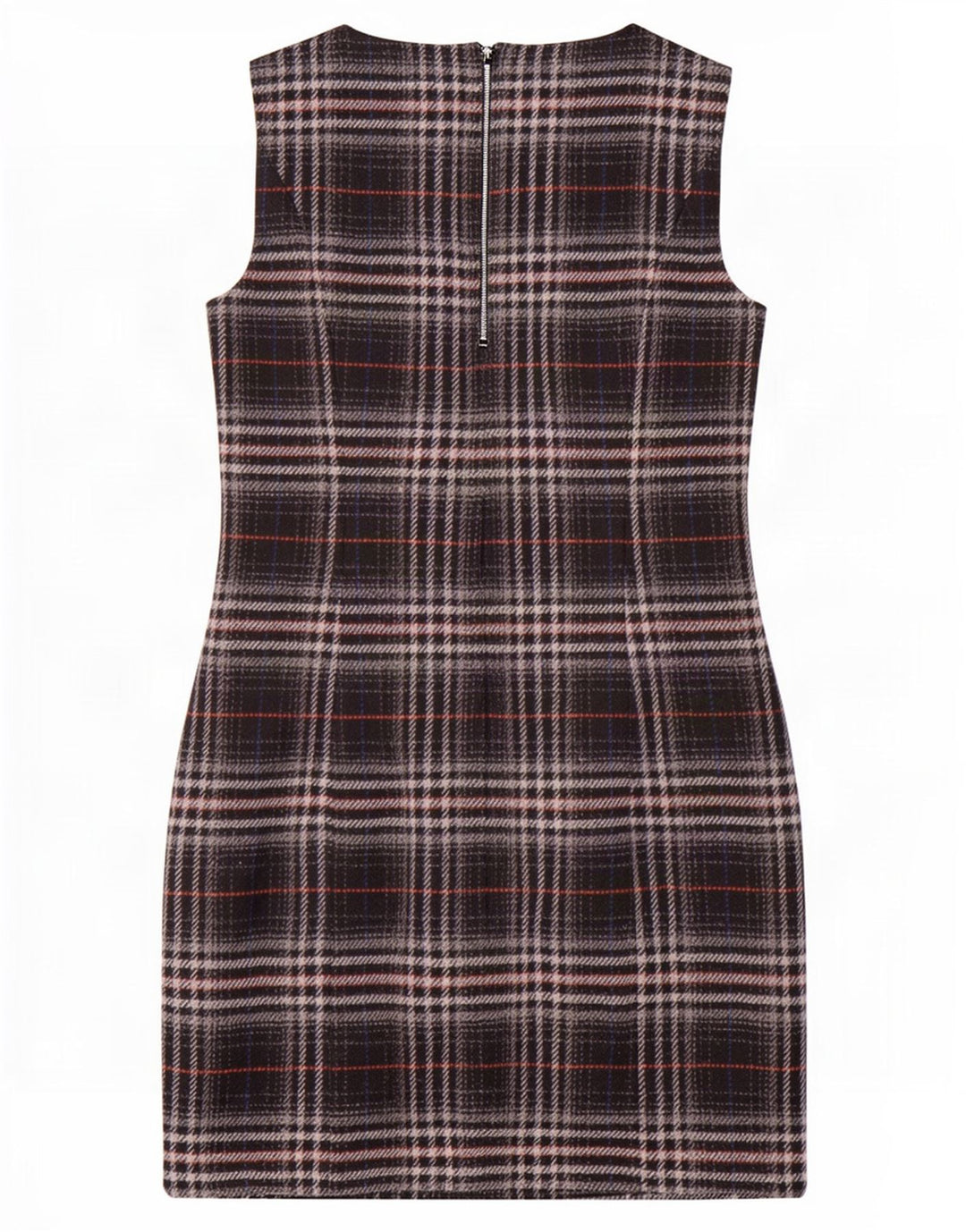 Vestido feminino Marks & Spencer sem mangas, UK 12, médio, preto, xadrez