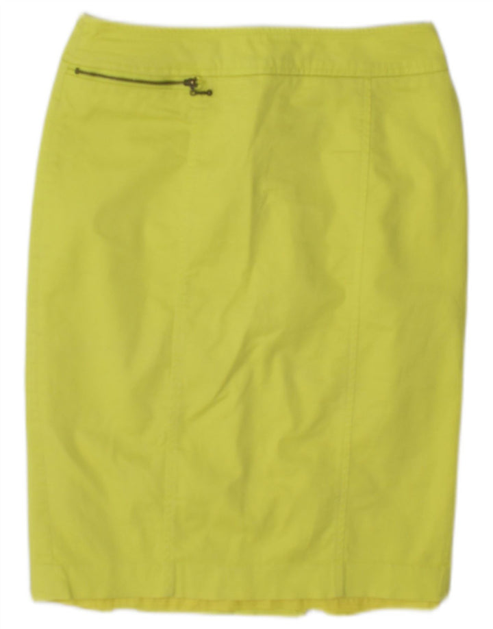 Saia lápis feminina Mossimo US 4 pequena W27 algodão amarelo