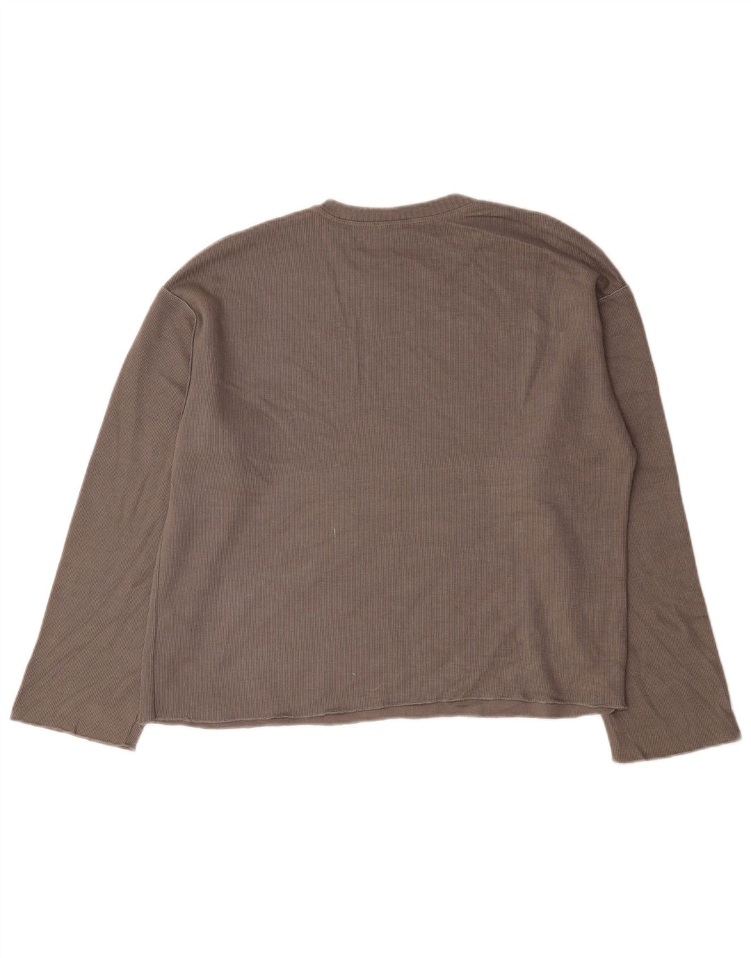 Zara Womens Oversized Top Manga Longa Reino Unido 14 Médio Marrom