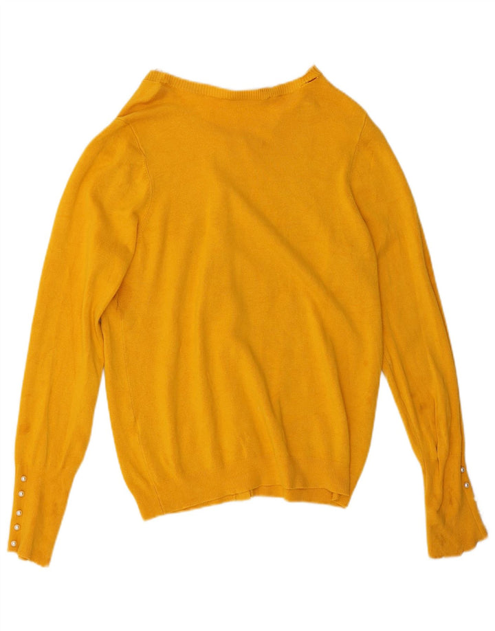 Suéter cardigã feminino Zara Reino Unido 16 grande amarelo