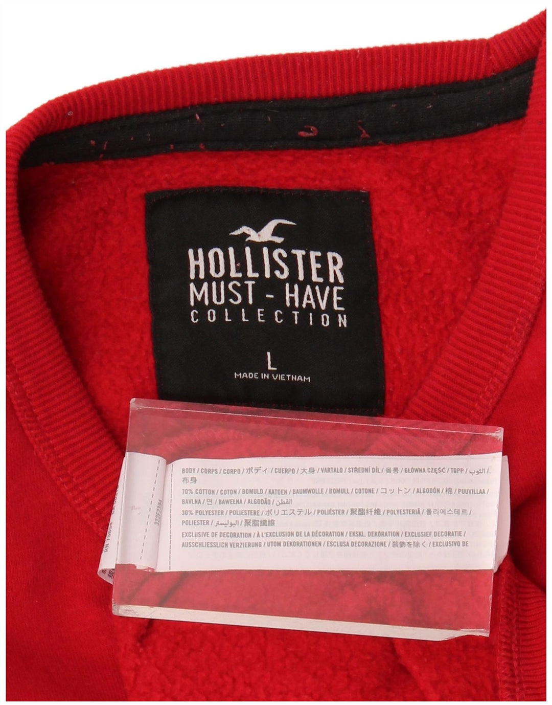 Suéter gráfico masculino HOLLISTER grande algodão vermelho