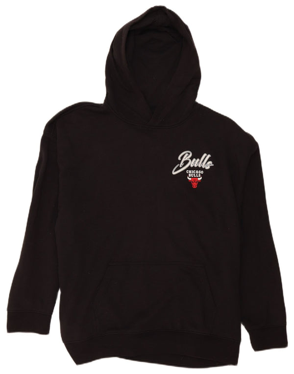 NBA Boys Chicago Bulls Graphic Loose Fit Moletom com capuz 13-14 anos XL preto