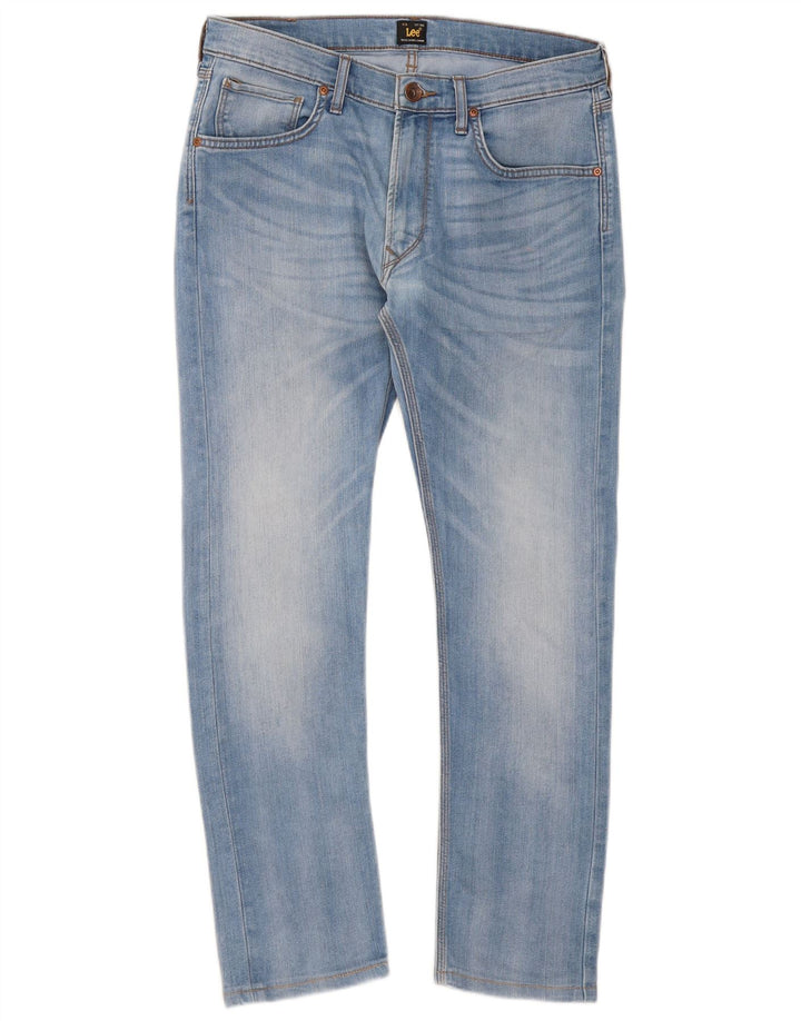 Lee Womens Luke Slim Jeans W32 L28 Azul Algodão