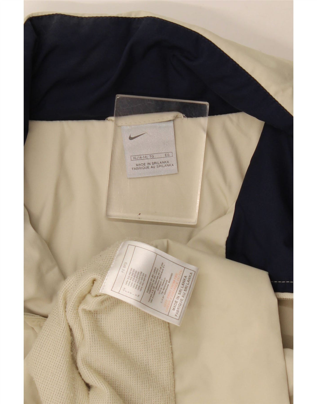 Jaqueta feminina Nike com capuz e moletom US 16/18 XL bege poliéster