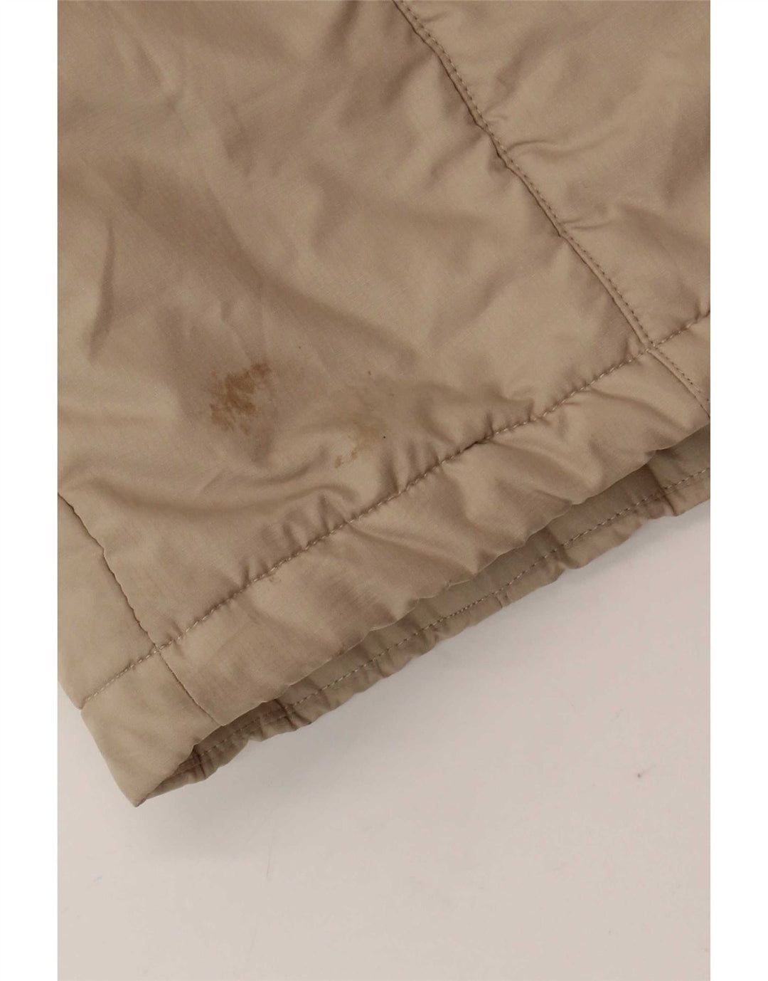 Casaco acolchoado com capuz feminino Jack Wolfskin Reino Unido 12/14 poliéster bege médio