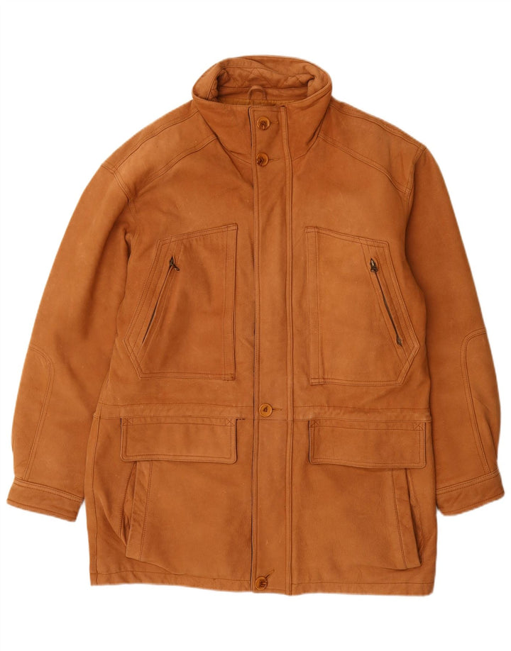 Casaco de couro masculino Rover&Lakes IT 46 pequeno couro marrom