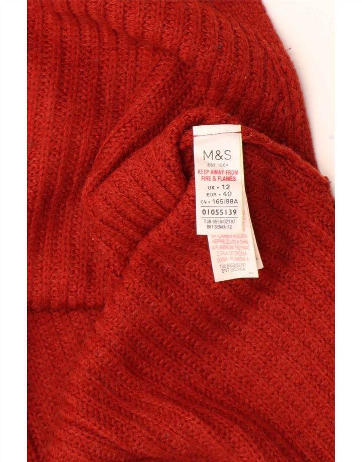 Regata feminina Marks & Spencer com colete Reino Unido 12 acrílico vermelho médio