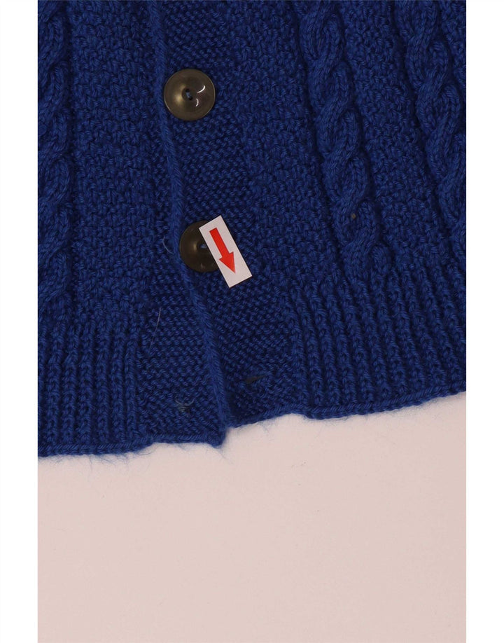 Suéter Cardigan Masculino Vintage Azul Médio